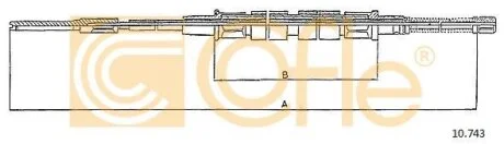Трос, паркувальна гальмівна система COFLE 10.743