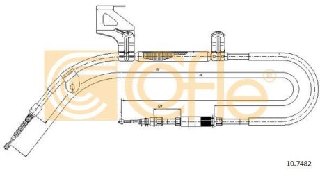 Трос ручного гальма зад. Л VW Passat 96- 1890/1577+158 COFLE 10.7482