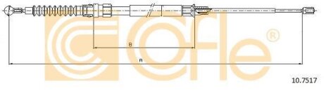 Трос стояночного тормоза, левый COFLE 10.7517