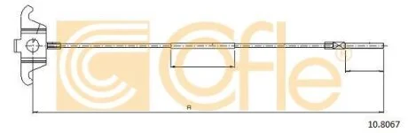 Трос ручного гальма центральний Volvo S60, S70, S80 00-> COFLE 10.8067