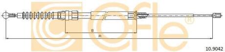 Трос ручного гальма Skoda Superb II (08-15) (1590/780mm) COFLE 10.9042