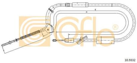 Трос, стояночная тормозная система Mercedes B-Class W245 COFLE 10.9332