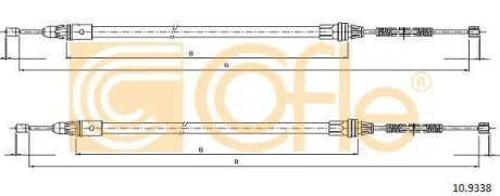 Трос, паркувальна гальмівна система COFLE 10.9338