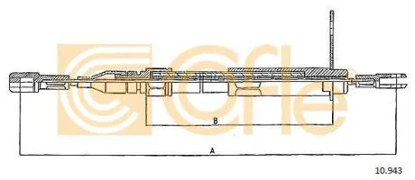 Трос ручного гальма зад.Л+П Mercedes 200-300 85>DB 201,124 COFLE 10.943
