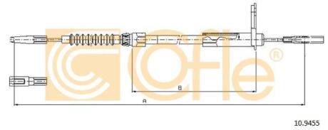 Трос ручного гальма зад.лівий MB S-Class 99- 978/800mm COFLE 109455