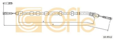 Трос гальмівний зад. лівий MB M-Class ML 350 03-05 COFLE 10.9512