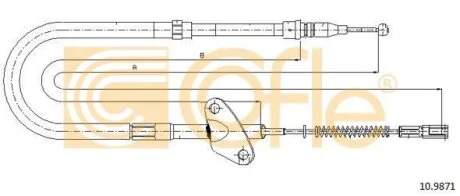 Трос стояночного гальма MERCEDES T1 (601), T1 (601, 611), T1 (602), T1 (B601), T COFLE 10.9871