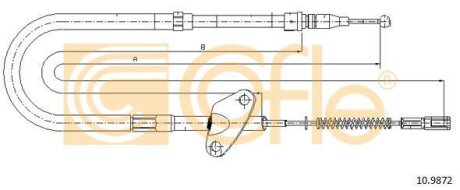 Трос ручника (L) DB 208-310 (4216) COFLE 10.9872