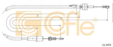 ТРОС ГАЗА OPEL Vectra1.8-2.0 9/95- OE 847118 (AD33.0355) COFLE 11.1472