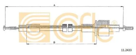 Трос сцепления (1405/1080mm) Ford Sierra 1,8-2,0 90- COFLE 11.2433