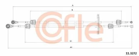 Трос перемикання КПП (Л+П) Fiat Fiorino 1.3 JTD 07- COFLE 11.3272