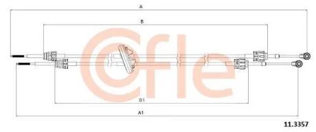 Трос куліси MB Sprinter 906 2.2CDI/VW Crafter 2.5TDI 06- COFLE 11.3357
