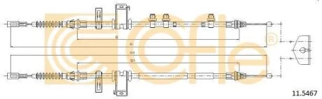Трос, паркувальна гальмівна система COFLE 11.5467