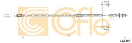 Трос ручного гальма центр. Ford Transit 00-06 COFLE 11.5564