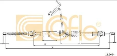 Трос стояночного гальма COFLE 11.5664