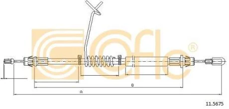 Трос ручного гальма зад. Л Ford Transit 2006- COFLE 11.5675