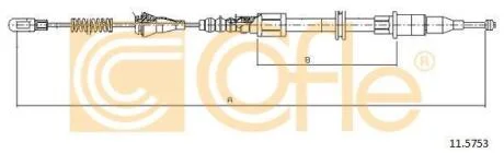 Трос стояночного гальма (Трос стояночного тормоза) COFLE 11.5753