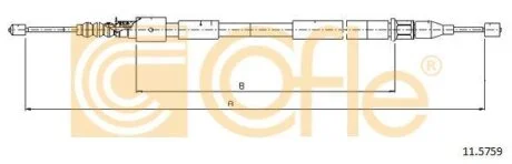 Трос, паркувальна гальмівна система COFLE 11.5759