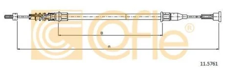 Трос ручного гальма Opel Corsa C (00-09) (1143/370mm) диск.гальм. правий R COFLE 11.5761