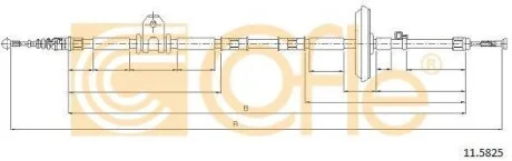Трос ручного гальма зад. Л/П OPEL INSIGNIA 08- COFLE 11.5825