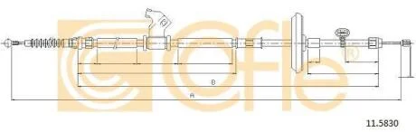 Трос ручного гальма зад. П OPEL ASTRA J 09- COFLE 11.5830