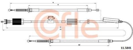 Трос ручного гальма(універсал/електро) Opel Astra J 10- COFLE 115841