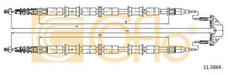 Трос ручника COFLE 11.5864