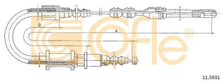Трос ручного гальма Opel Vectra A правий R COFLE 11.5931