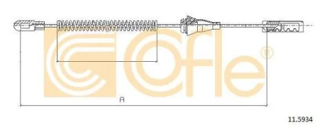 Фото 1 - трос стояночного тормоза COFLE 11.5934 Трос стояночного тормоза COFLE 11.5934 (фото 1)