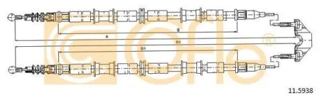 Трос, паркувальна гальмівна система COFLE 11.5938