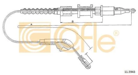 Трос стояночного гальма (Трос стояночного тормоза) COFLE 11.5943