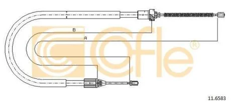 Трос ручного гальма правий Renault Clio 1.2-1.4 98- COFLE 11.6583