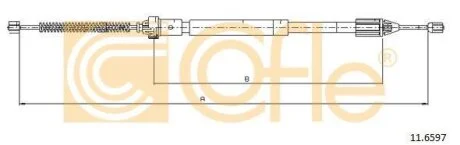 Трос стояночного тормоза, левый COFLE 11.6597