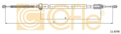 Трос ручного гальма Renault Clio II (1415/1080mm) правий R COFLE 11.6598