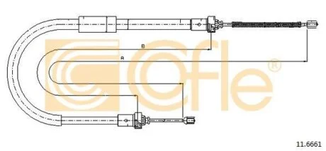 Трос, паркувальна гальмівна система COFLE 116661