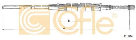 Трос стояночного гальма (Трос стояночного тормоза) COFLE 11.704
