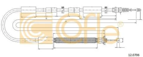 Трос, паркувальна гальмівна система COFLE 12.0706