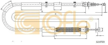 Трос, паркувальна гальмівна система COFLE 12.0723
