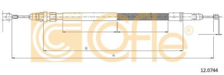 Трос, стояночная тормозная система COFLE 12.0744