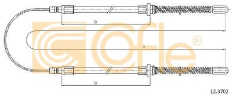 Трос, стояночная тормозная система COFLE 12.3702