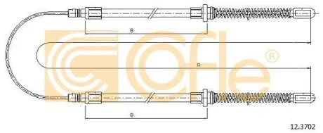 Трос, стояночная тормозная система COFLE 12.3702