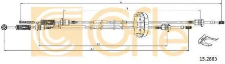 К-кт тросів переключення КПП Renault Trafic 01> 326/1025+1263/995 КПП PK6 COFLE 15.2883