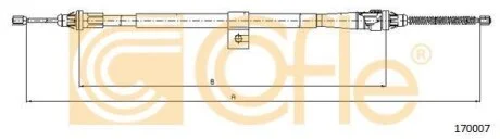 Трос ручного гальма зад. MICRA K12 04- Пр. (1540/1330) COFLE 17.0007