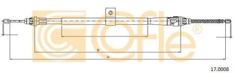 Трос ручного гальма L Nissan Note 1.4-1.6 01.06-08.13 COFLE 17.0008