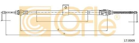 Трос ручного гальма зад. правий Nissan Note 1.4-1.6 01.06-08.13 COFLE 17.0009