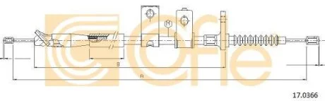 Трос стояночного тормоза, левый COFLE 17.0366