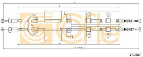 Трос ручного гальма Mazda 6 1.8-2.3 02-07 COFLE 17.0587