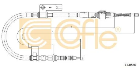 Трос ручного гальма Premacy (CP) (1740/1513 mm) правий R COFLE 17.0588