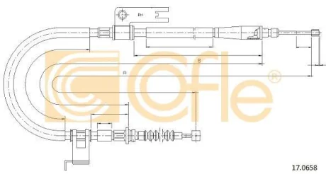 Трос, стояночная тормозная система COFLE 17.0658