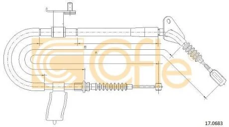 Трос ручніка лівий MAZDA 323 (4D) 1.5I 16V, 1.7TD 94.04-, 323F 1.5I 16V 94.04- COFLE 17.0683